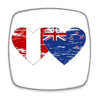 Pérou Nouvelle-Zélande drapeau coeur utilisé - Magnet carré - blanc - Devant