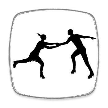 Eiskunstlauf Eleganz zu zweit - Viereckiger Kühlschrankmagnet - Weiß - Vorne