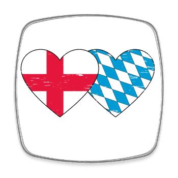England Bavaria Flag Heart used - Square fridge magnet - white - Front