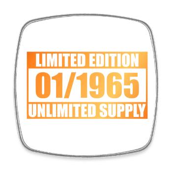 60. Geburtstag Limited Edition - ꝏ Supply 01/1965 - Viereckiger Kühlschrankmagnet - Weiß - Vorne