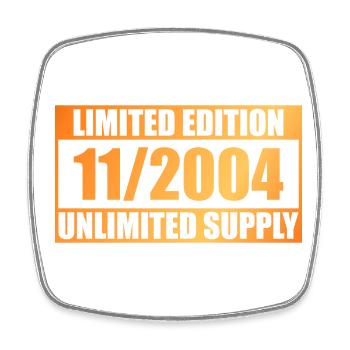 20. Geburtstag Limited Edition - ꝏ Supply 11/2004 - Viereckiger Kühlschrankmagnet - Weiß - Vorne