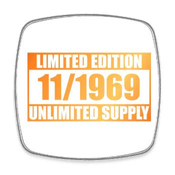 55th Anniversary Limited Edition - ꝏ Supply 11/1969 - Square fridge magnet - white - Front
