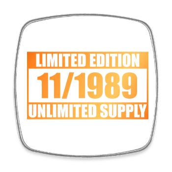 35. Geburtstag Limited Edition - ꝏ Supply 11/1989 - Viereckiger Kühlschrankmagnet - Weiß - Vorne