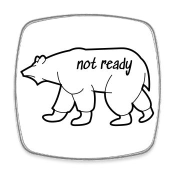 Dessin d’ours polaire - Magnet carré - blanc - Devant