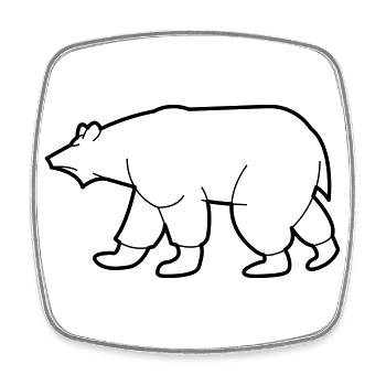 Dessin d’un ours polaire - Magnet carré - blanc - Devant