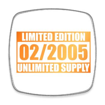 20. Geburtstag Limited Edition - ꝏ Supply 02/2005 - Viereckiger Kühlschrankmagnet - Weiß - Vorne