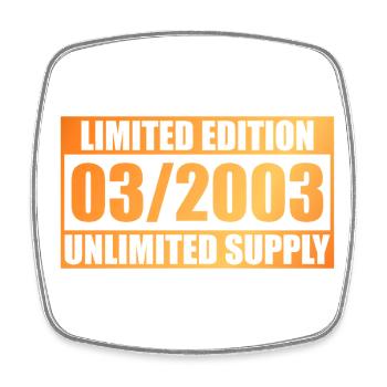 22e anniversaire Édition limitée - ꝏ Approvisionnement 03/2003 - Magnet carré - blanc - Devant