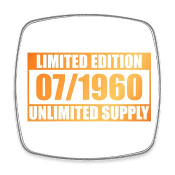 65th Birthday Limited Edition - ꝏ Supply 07/1960 - Square fridge magnet - white - Front
