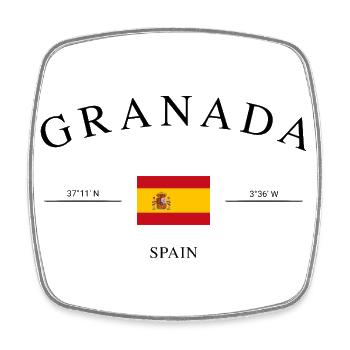 Granada Spanien – Urlaub Souvenir & Geschenk - Viereckiger Kühlschrankmagnet - Weiß - Vorne