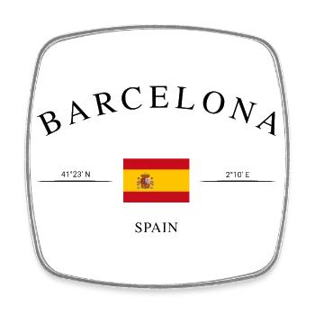 Barcelona Spain Coordinates Vacation Souvenir - Square fridge magnet - white - Front