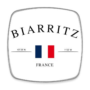 Biarritz France – Holiday Souvenir & Gift - Square fridge magnet - white - Front