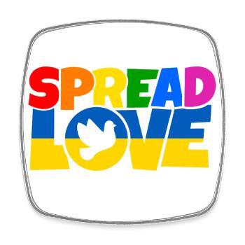 Spread Love Shirt Design - Square fridge magnet - white - Front