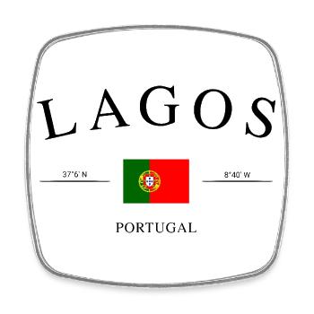 Lagos Portugal – Holiday Souvenir & Gift - Square fridge magnet - white - Front
