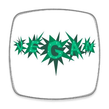 vegan stars green - Viereckiger Kühlschrankmagnet - Weiß - Vorne
