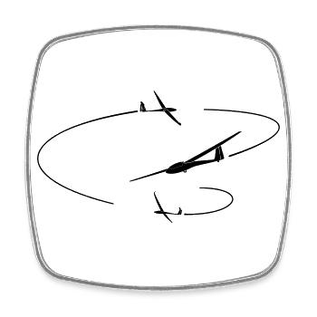 Glider Gliding Gliding Glider - Square fridge magnet - white - Front