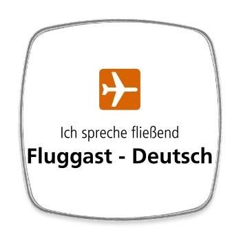 Fluggast Deutsch - Viereckiger Kühlschrankmagnet - Weiß - Vorne