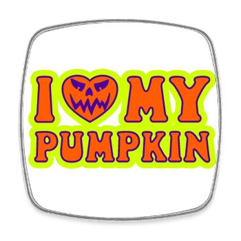 I Love My Pumpkin Halloween Kostüm Frauen Männer - Viereckiger Kühlschrankmagnet - Weiß - Vorne