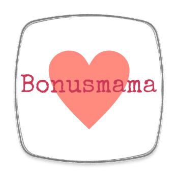 Bonusmama - Viereckiger Kühlschrankmagnet - Weiß - Vorne
