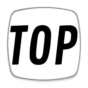 Top oder Bottom - Viereckiger Kühlschrankmagnet - Weiß - Vorne