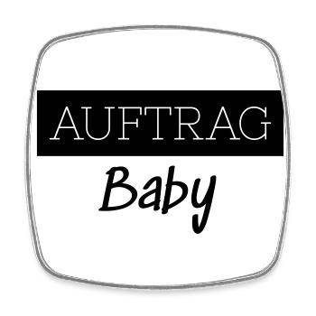 Commander Bébé Famille Enfant Parents Drôle Cadeau - Magnet carré - blanc - Devant
