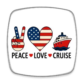 Frieden Liebe Kreuzfahrt USA Urlaubsmotiv - Viereckiger Kühlschrankmagnet - Weiß - Vorne