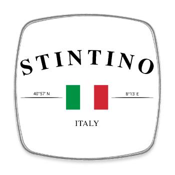 Stintino Italie Coordonnées Voyage Souvenir Vacances - Magnet carré - blanc - Devant