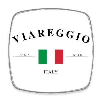 Viareggio Italia Koordinaten Urlaub Reise Souvenir - Viereckiger Kühlschrankmagnet - Weiß - Vorne