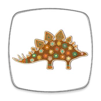 Süßer Lebkuchen Stegosaurus Weihnachten Deko Kids - Viereckiger Kühlschrankmagnet - Weiß - Vorne
