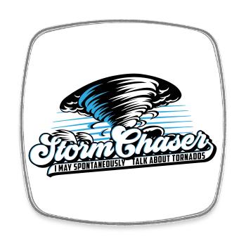 Colors can be changed | Storm Hunter Tornadoes Weather - Square fridge magnet - white - Front