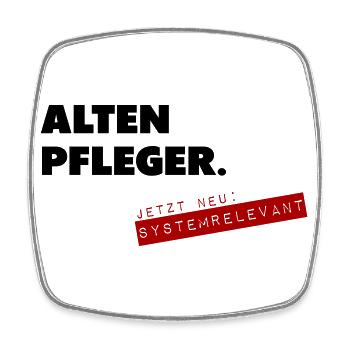 Altenpfleger systemrelevant - Viereckiger Kühlschrankmagnet - Weiß - Vorne