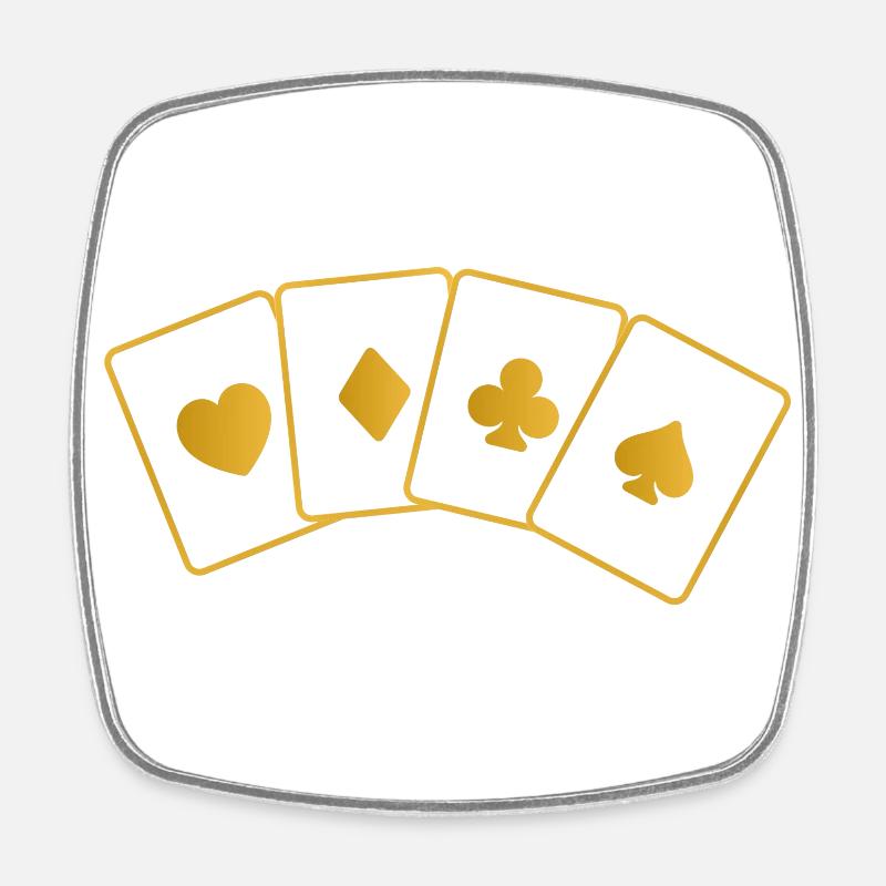 poker - Square fridge magnet - white