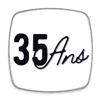 35 Ans - Magnet carré - blanc - Devant