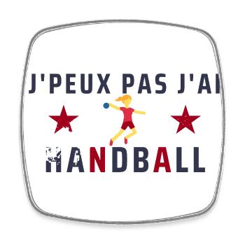 J peux pas j ai handball - Magnet carré - blanc - Devant