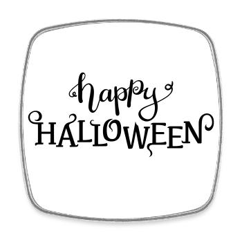 Joyeux lettrage d’halloween - Magnet carré - blanc - Devant