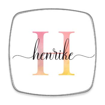 H | Monogramm | Name | Henrike |Watercolor - Viereckiger Kühlschrankmagnet - Weiß - Vorne
