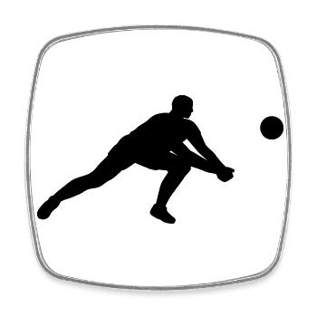 Strahlender Volleyballspieler in Aktion - Viereckiger Kühlschrankmagnet - Weiß - Vorne