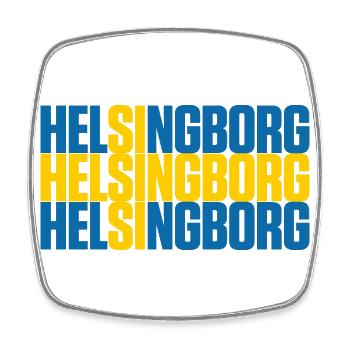 Helsingborg Schweden Fahne - Viereckiger Kühlschrankmagnet - Weiß - Vorne