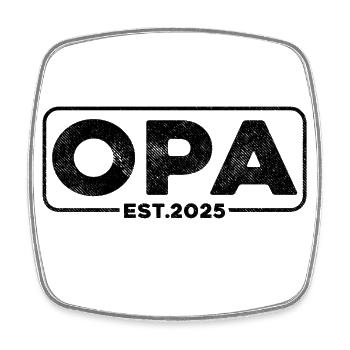 Opa 2025 - Viereckiger Kühlschrankmagnet - Weiß - Vorne