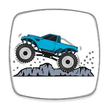 Monstertruck in Turkis - Viereckiger Kühlschrankmagnet - Weiß - Vorne