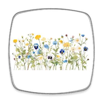 Wildflower Meadow - Natural Watercolor Blooms - Square fridge magnet - white - Front