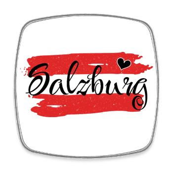 Flag Austria Salzburg - Square fridge magnet - white - Front