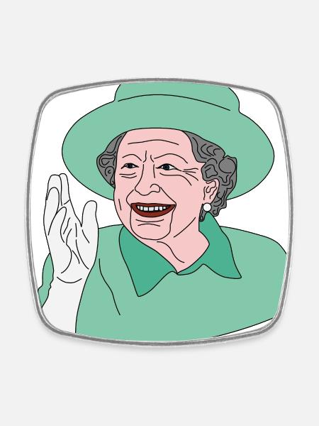 Notre Majesté la reine Elizabeth II. - Magnet carré - blanc