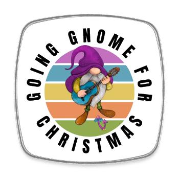 FUNNY RETRO "GOING GNOME FOR CHRISTMAS" SUNSET - Square fridge magnet - white - Front