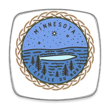 Minnesota, USA - Square fridge magnet - white - Front