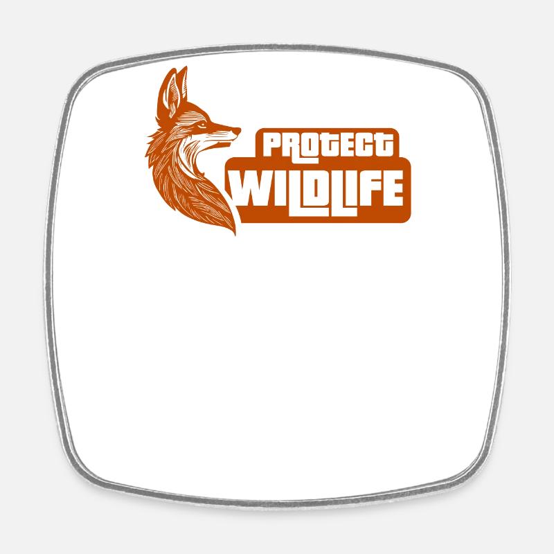 Protect wildlife - Square fridge magnet - white