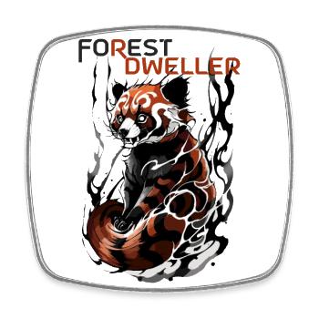 Forest Dweller: Red Panda's Haven - Square fridge magnet - white - Front