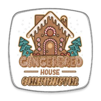 Lebkuchen Haus Konstrukteur Hersteller Geschenk - Viereckiger Kühlschrankmagnet - Weiß - Vorne