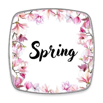 Spring - Square fridge magnet - white - Front