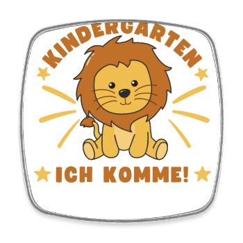 Kindergarten Ich Komme! Löwe - Viereckiger Kühlschrankmagnet - Weiß - Vorne