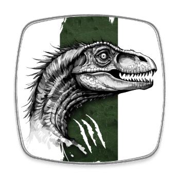 Flinker Jäger: Die Gnade des Velociraptors - Viereckiger Kühlschrankmagnet - Weiß - Vorne
